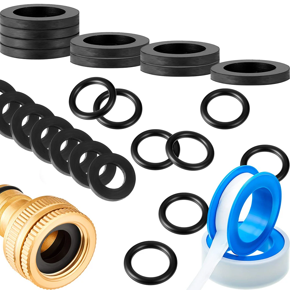 Prácticos anillos de sellado para el hogar, 1/2\'\'ou 3/4\'\'', 16 Mm, juntas tóricas, 26 */juego, arandela de manguera negra/blanca para montaje de jardín