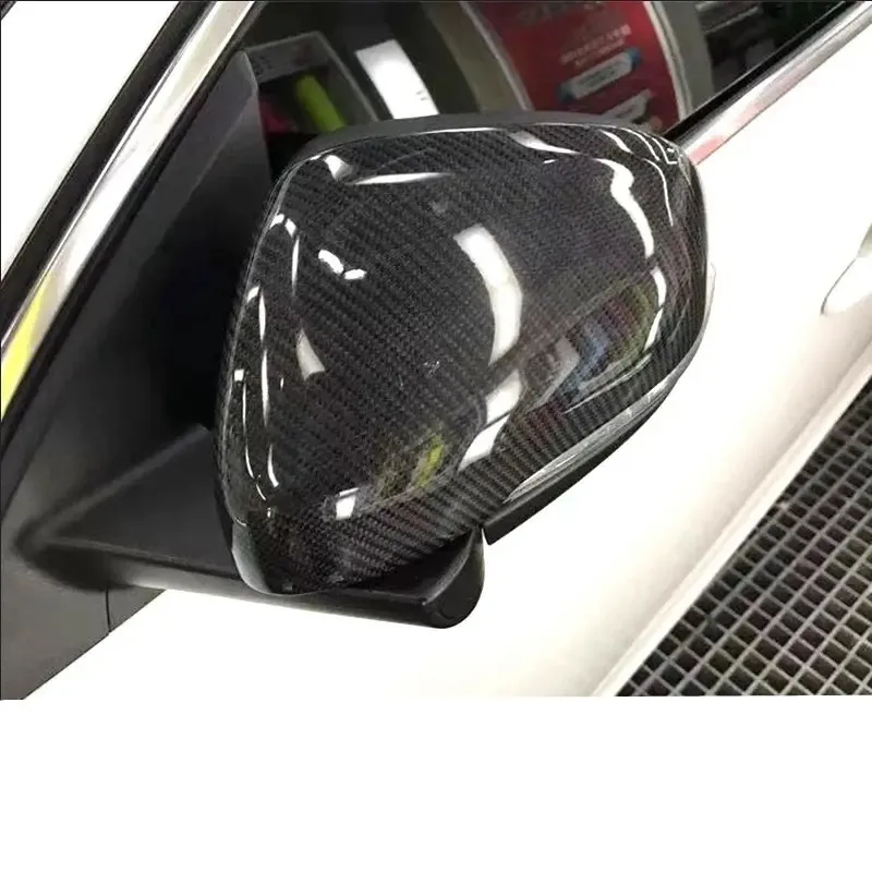 زوج من ألياف الكربون غطاء مرآة الرؤية الخلفية لفولفو XC60 V60 S60 قبعات مرآة الرؤية الجانبية اكسسوارات السيارات