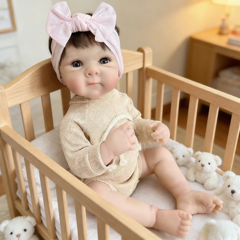 48cm Neugeborenen-Größe Reborn Bettie Lebensechte Weiche Baby-Mädchenpuppe Kann als Badespielzeug Verwendet Werden