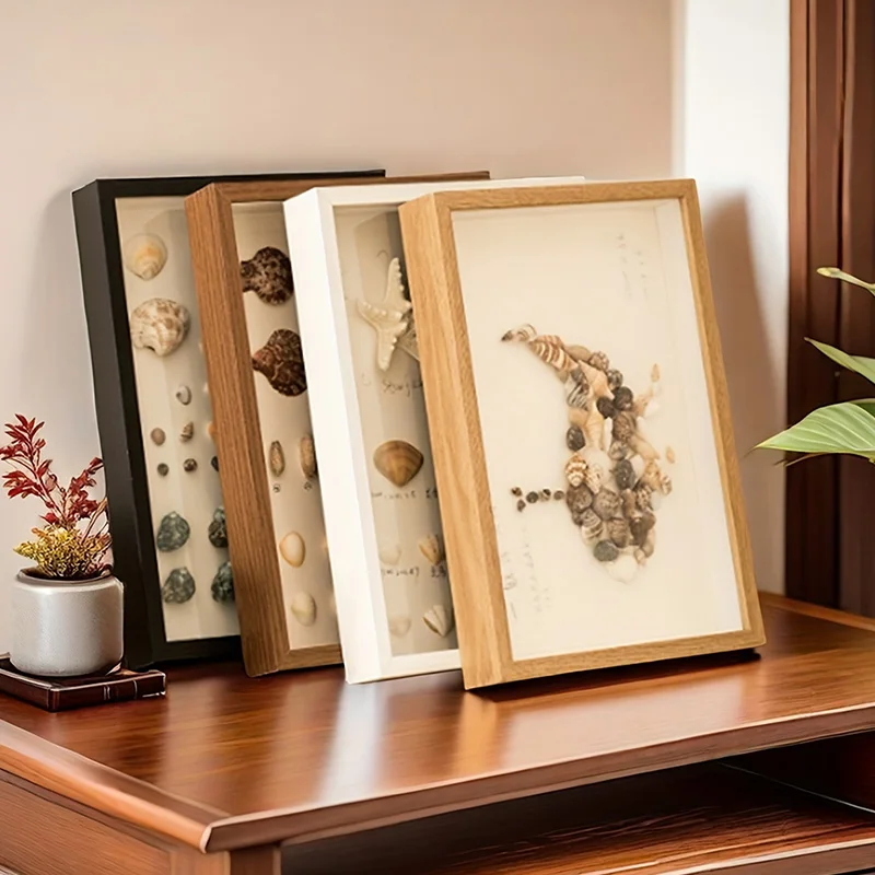 8-inch/3D 5cm hollow specimen frame, DIY handmade photo frame, shell display stand, dried flower display frame (standalone photo