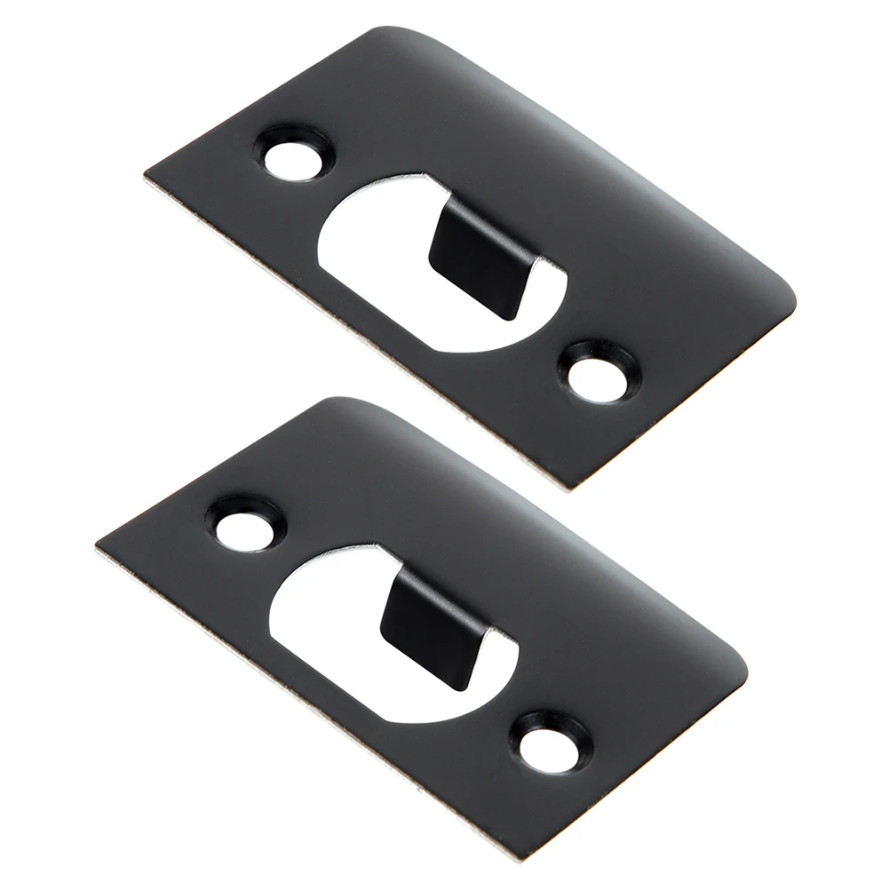 2 stücke Edelstahl Locking Zunge Nut Tür Latch Abdeckung Strike Platte Große Loch Riegel Striker Hardware Tür Knopf platte