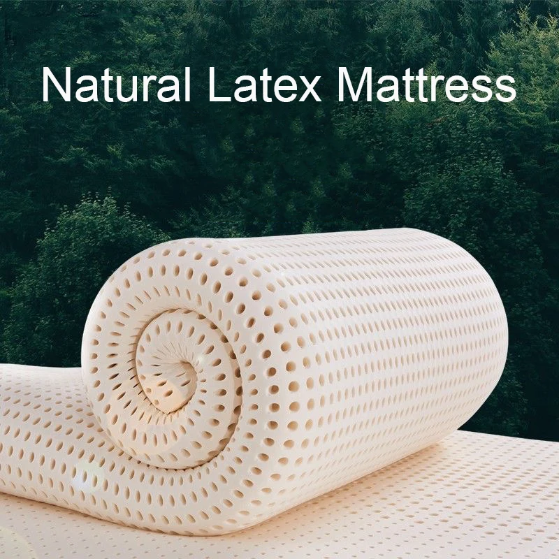 Colchão de Látex Natural com Tampa 100% Importado Colchão de Borracha Pura Natural, Casa Espessada, Tapetes para Almofada Dormitório, 1,8 m de cama
