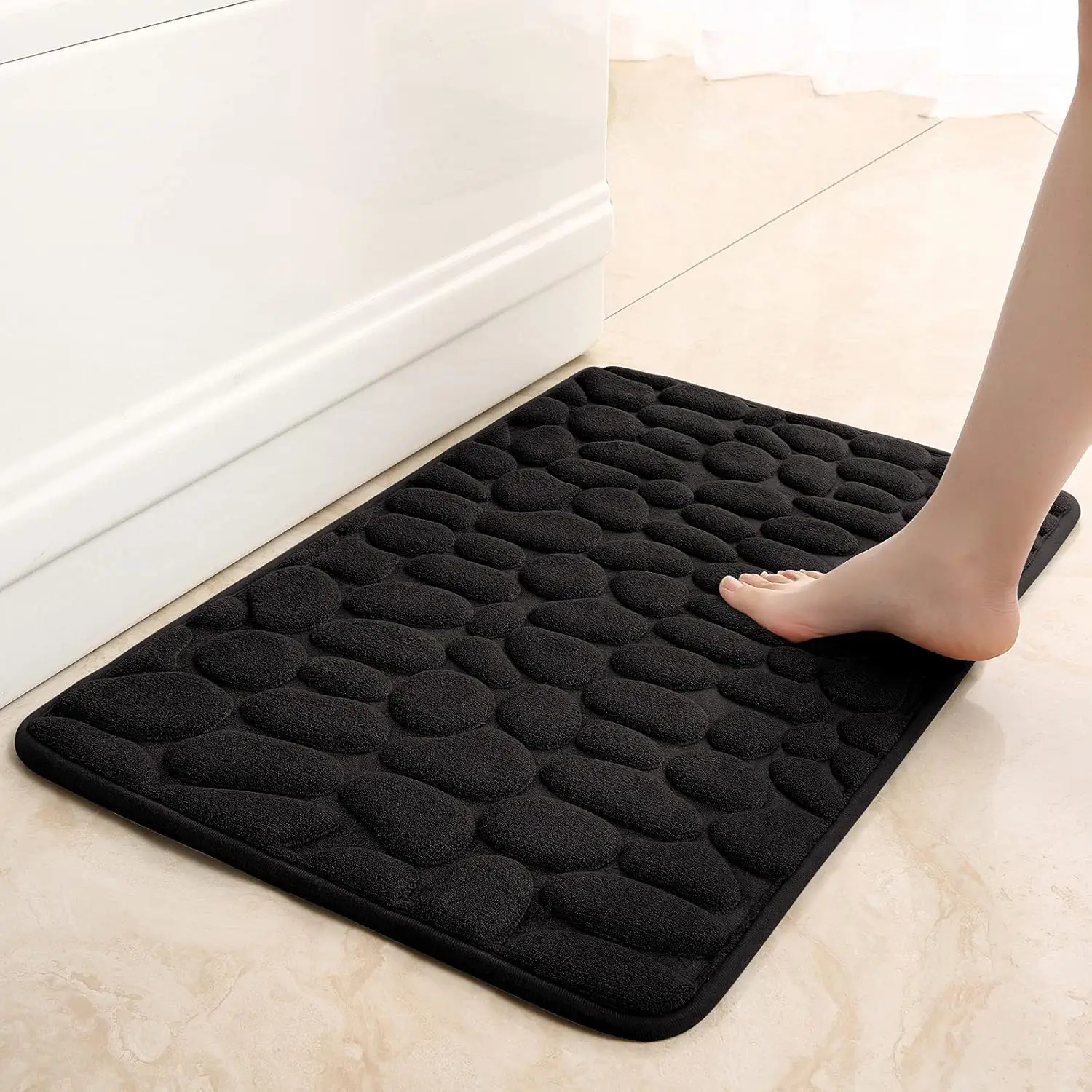 Mat Non-slip Carpets Cobblestone Embossed Bathroom Bath In Wash Basin Bathtub Side Floor Rug Shower Room Doormat Memory Foam