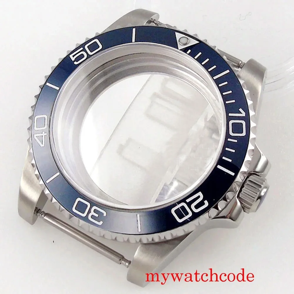 Caja de reloj impermeable con inserción azul marino para NH34 NH35 NH36 NH72 ETA2824 PT5000 MIYOTA DG MINGZHU 904L banda 40mm caja de acero
