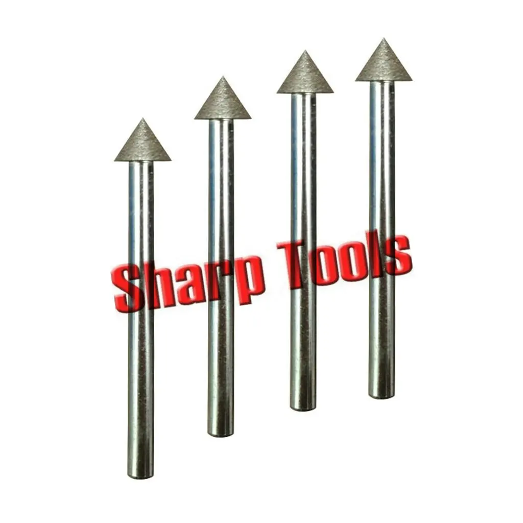 5PCS 60 Angle Electroplating Tapered Grinding Head CNC Router Bits End Mill Steel Mold Inner Hole Chamfering Deburring Engraving