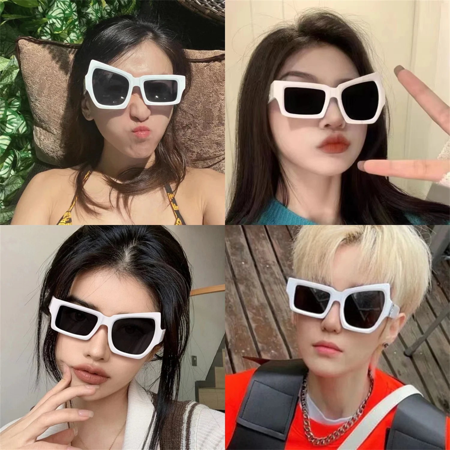 Fashion Hip Hop Funny Sun Glasses With Raised Eyebrows On One Side Irregular Personality Sunglasses UV400 Sunglass For Men Women image 3