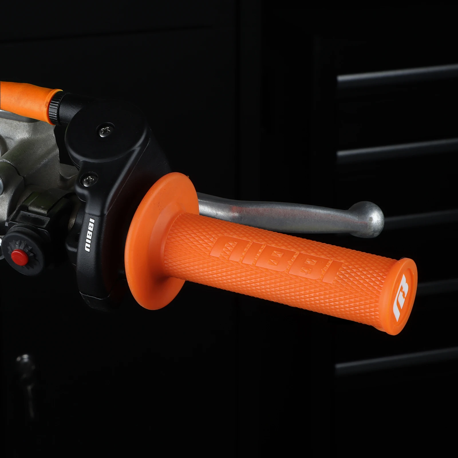 NIBBI Universal Motorrad 7/8 Zoll Lock-on-Griff 102 cm Gaszug-Kit 22 mm Drehgriff für Honda Yamaha KTM KTV Motocross – Detail 13