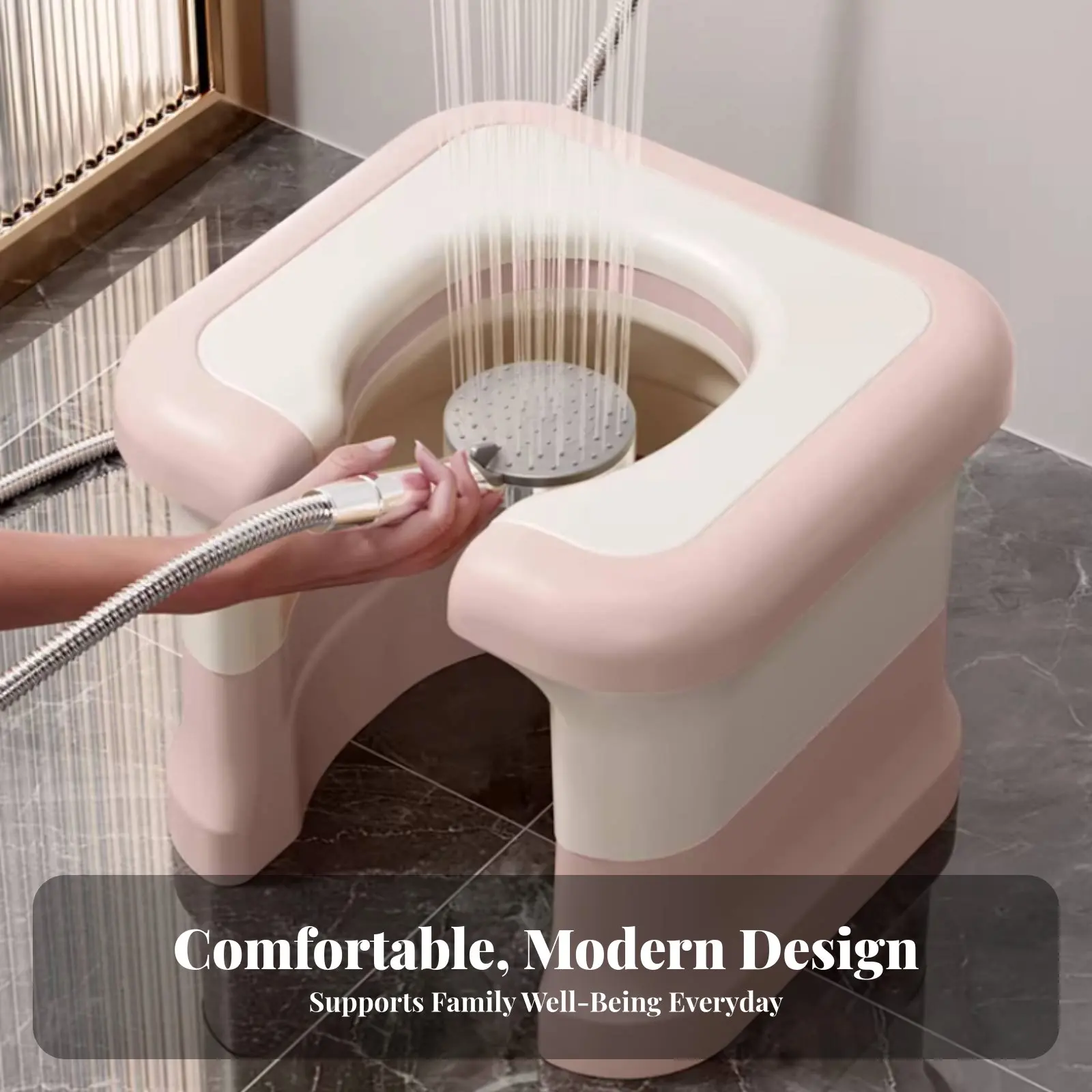 

Crouch Toilet Converter Seat Portable Bathroom Aid Easy to Clean High Load Capacity for Women, Seniors, Shower
