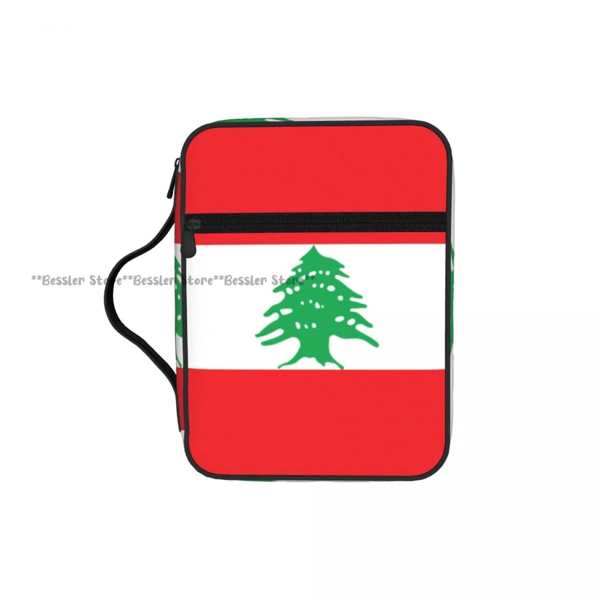 

Чехол для Библии с ручкой и карманом на молнии, защитный чехол для Библии с флагом Ливана, сумка для церкви, сумка для планшета