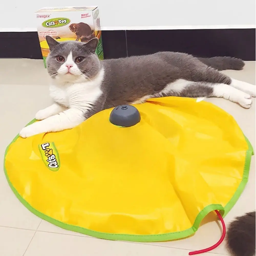 

Fabric Material Interactive Cat Toy Chew Resistant Feather Attachment Undercover Mouse Toy Self Entertaining Move Mouse Design