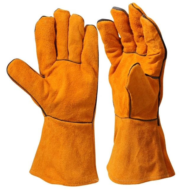 Welding Gloves Heat/Fire Resistant Gloves Durable Leather Gloves for BBQ,Oven