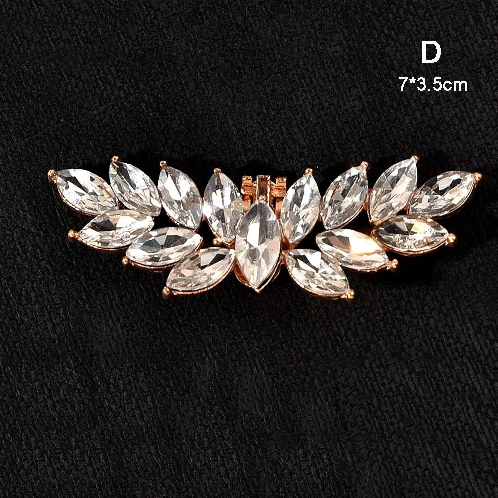 1PC Women Bride High Heel Shoe Decorations Clip Square Clamp Shiny Clips Charm Buckle