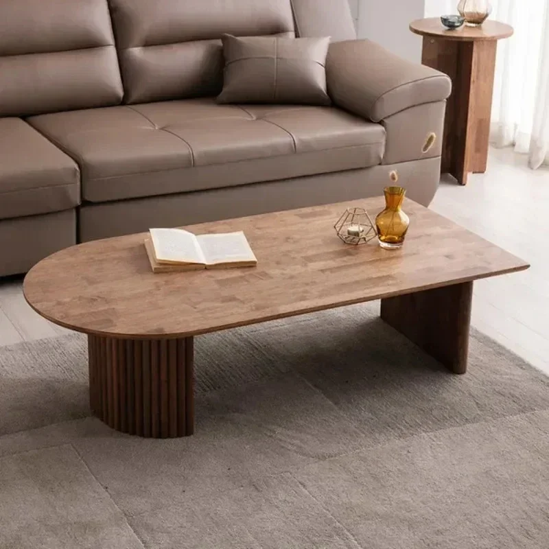 Nordic Minimalist Coffee Table Luxury Living Room Retro Walnut Wood Tables Designer Creative Tea Side Table Home Furniture l