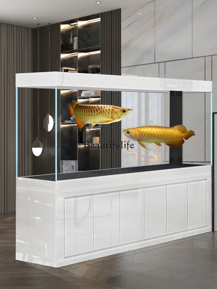 Super White Glass Fish Tank Medium and Large Floor Bottom Filter Golden Dragon Fish Tank Can Be Customized