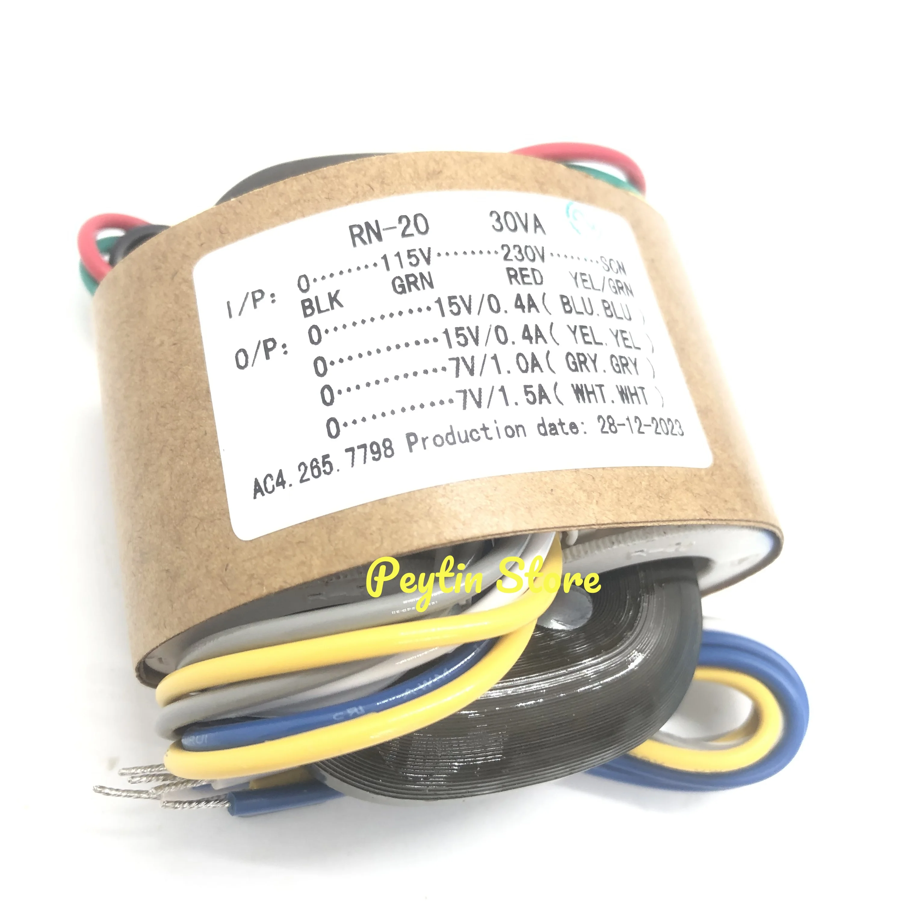 1Pc 30W 30VA Input 0-115V-230V-SCN Output 0-15V 0-15V 0-7V 0-7V R-type Power Transformer