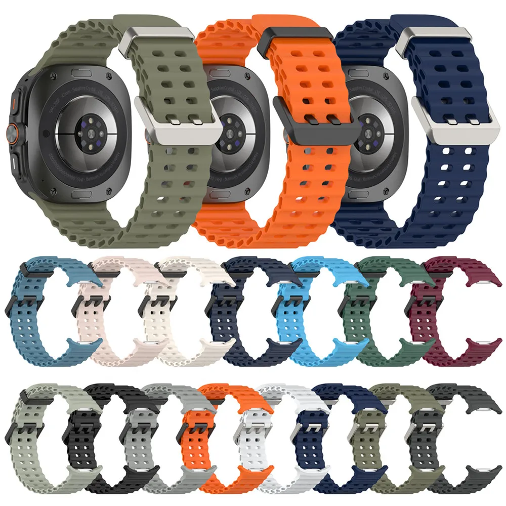 Cinturino in silicone per accessori per braccialetti sportivi con cinturino oceano Samsung Galaxy Watch Ultra 47mm
