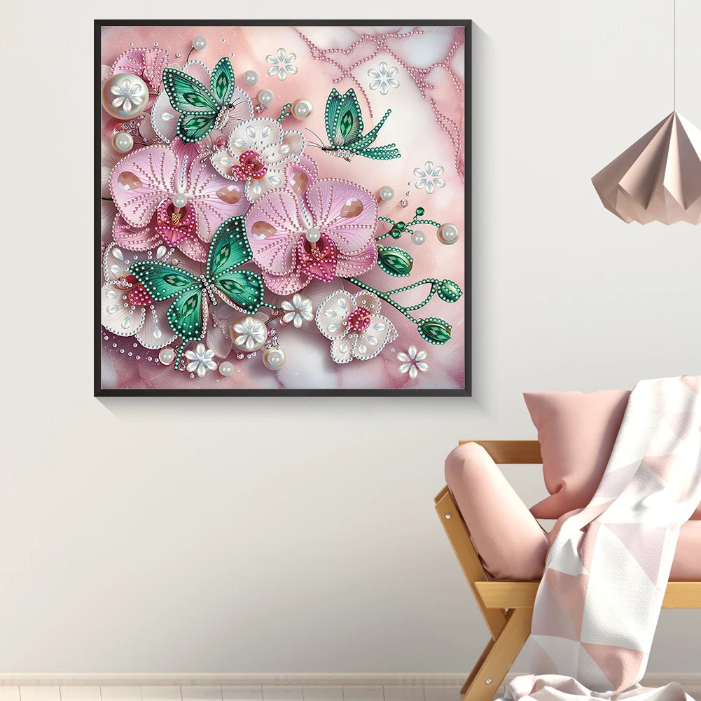 5D DIY บางส่วนรูปพิเศษเจาะเพชรจิตรกรรมชุดตกแต่งผีเสื้อ