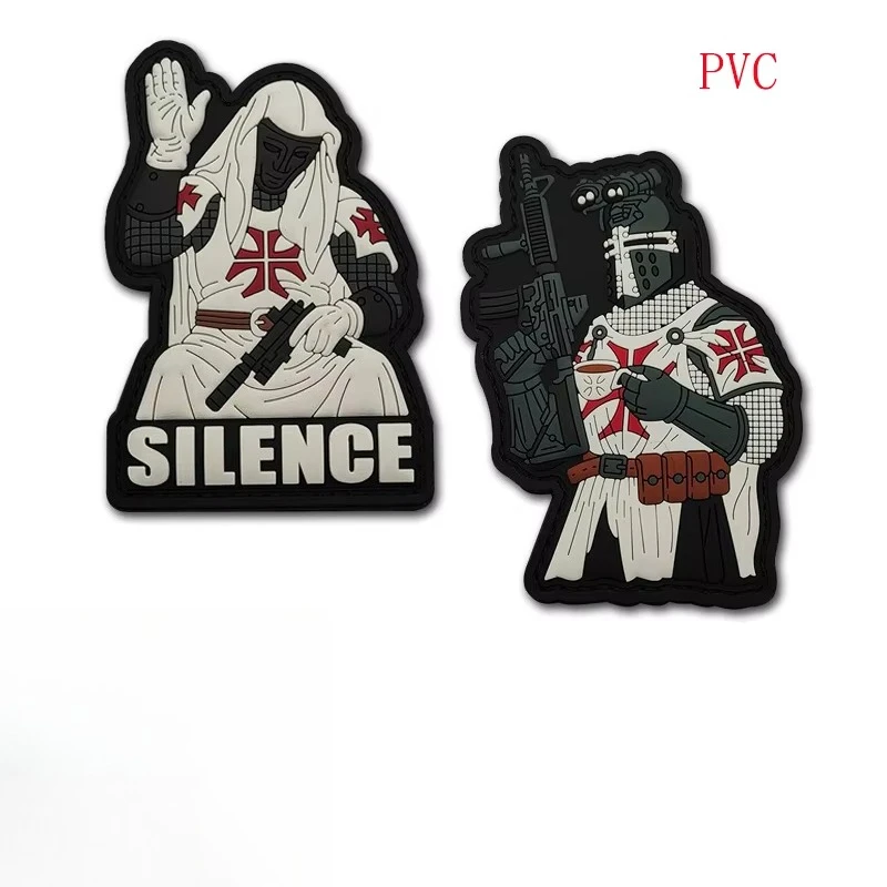 3D PVC Tactical Morale Patch Templar Hook and Loop Badge, Used for Backpacks, Vests, Hats, Uniforms, Equipment Accessories Patch