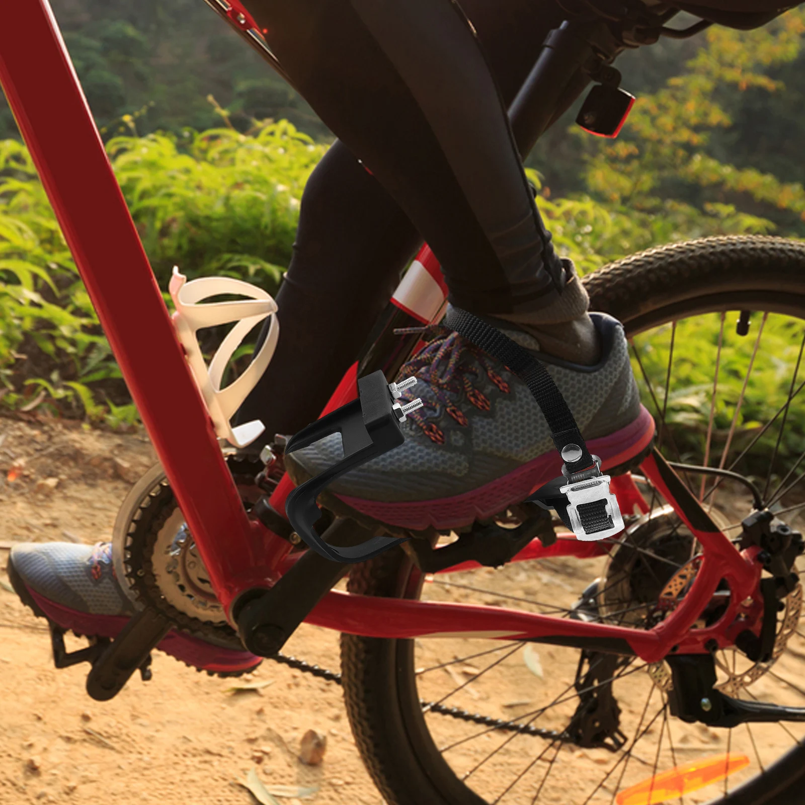 

1 Pair Bike Pedal Toe Clip Nylon Sturdy Durable Cycling Road Mountain Strap Belts Fit For Removable Reflector Holes