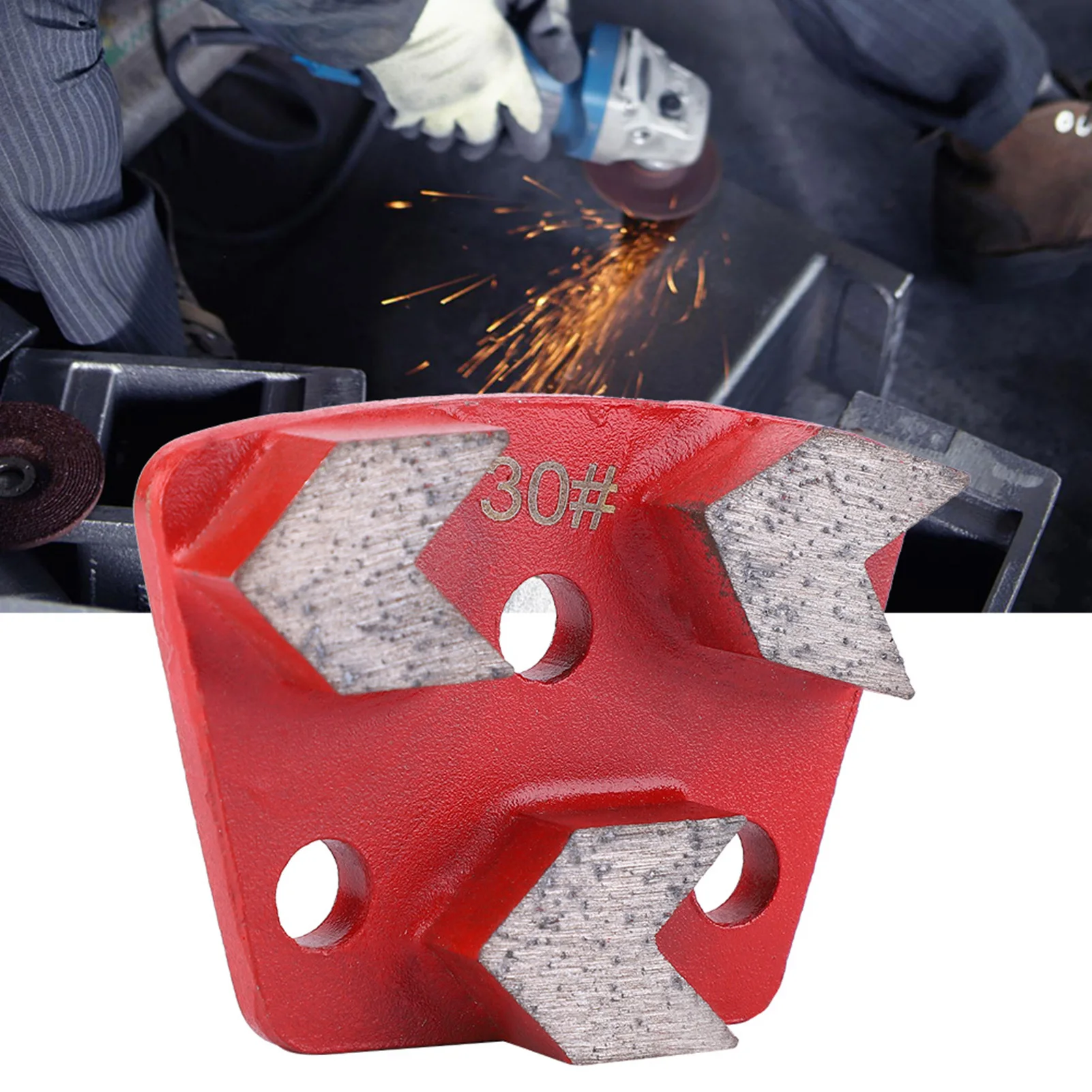 

3PCS Trapezoid Diamond Floor Grinding Pad Disc #30 Grit Metal Bond Scraper