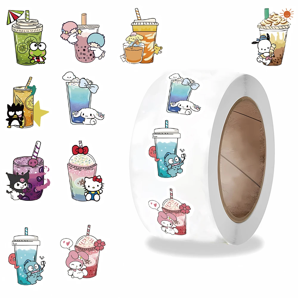 500 قطعة الكرتون لطيف سانريو متعة لفة ملصق Kawaii محمول الأمتعة سجل القصاصات الكرتون مقهى ظهره الجمالية ملصق لاصق لامع ورائع #1