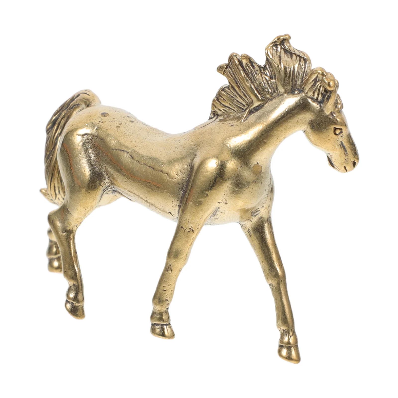 

Gold Horse Desk Decoration The Animal Brass Statue Bronze Office Toy Goldendoodle Ornament