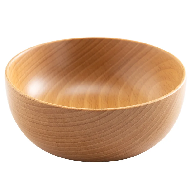 

1 Piece Wooden Bowl Japanese Wooden Rice Soup Bowl Salad Bowl Food Container Large Small Bowl Cutlery Wooden Cutlery SimpleBeech