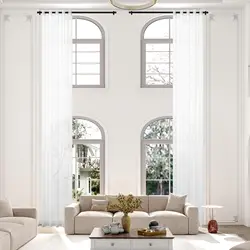 450CM Height Custom Made 400CM Length Extra Long Sheer Curtain Drape for 350CM High Ceiling Tulle Curtain