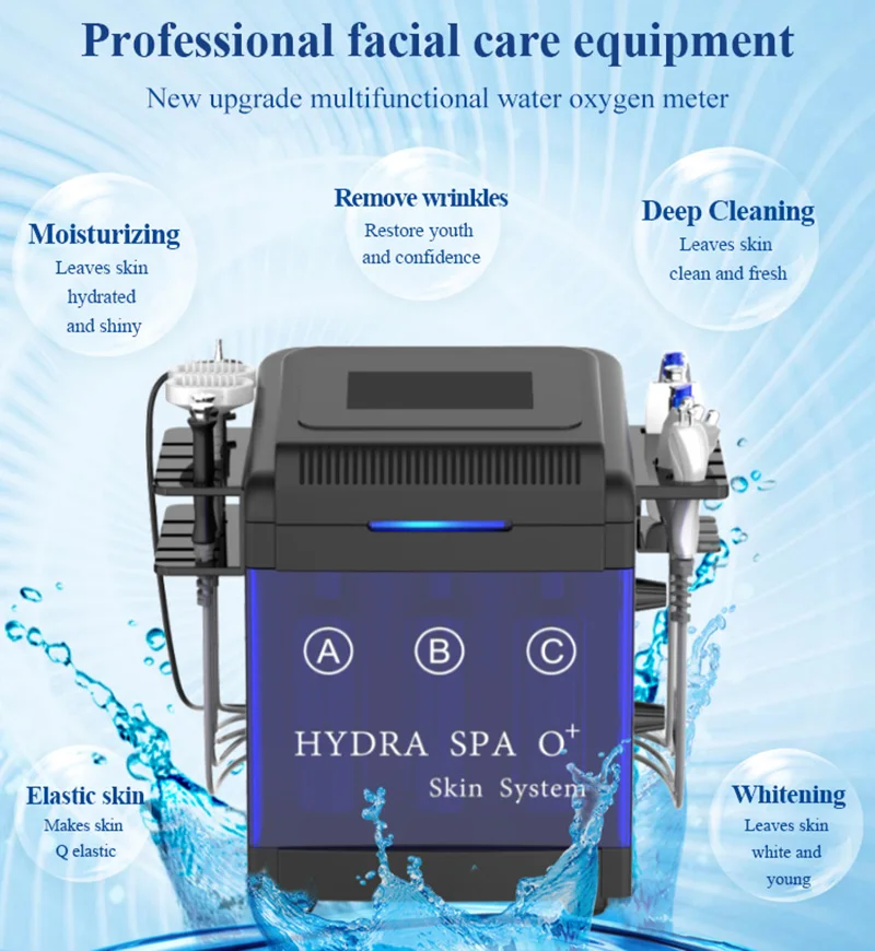 10 IN 1 Vacuum Hydro Dermabrasion Face Cleansing Water Oxygen Jet Peel Machine Pore Cleaner Microdermabrasion bio rf