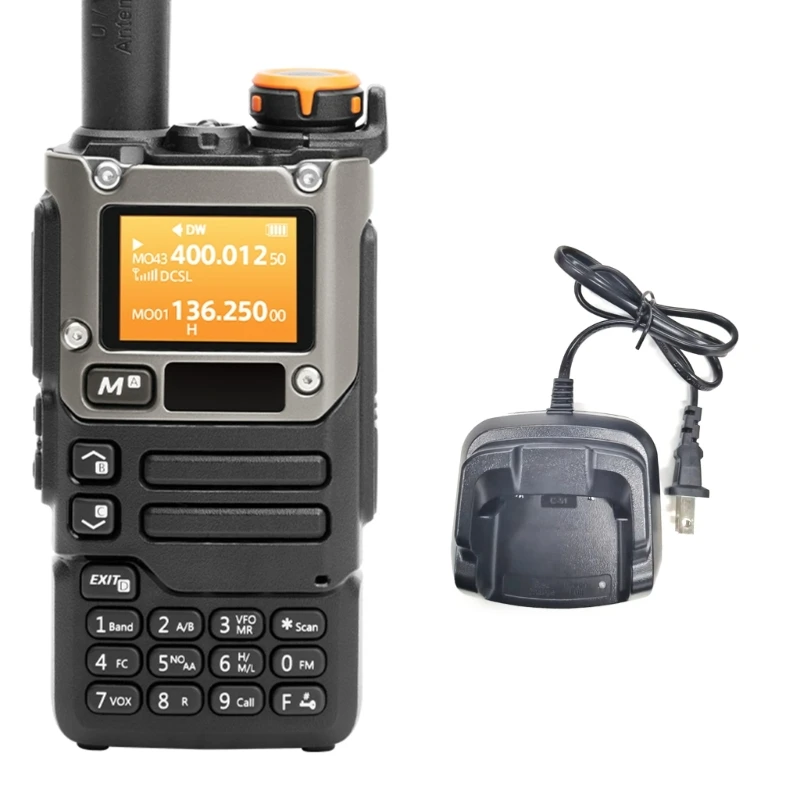 

UVK5 UVK6 Walkie Talkie 5W Air Bands Radio Tyep-C Charge UHF VHF DTMF FMScrambler NOAA Wireless Frequency Two Way Radio E65C