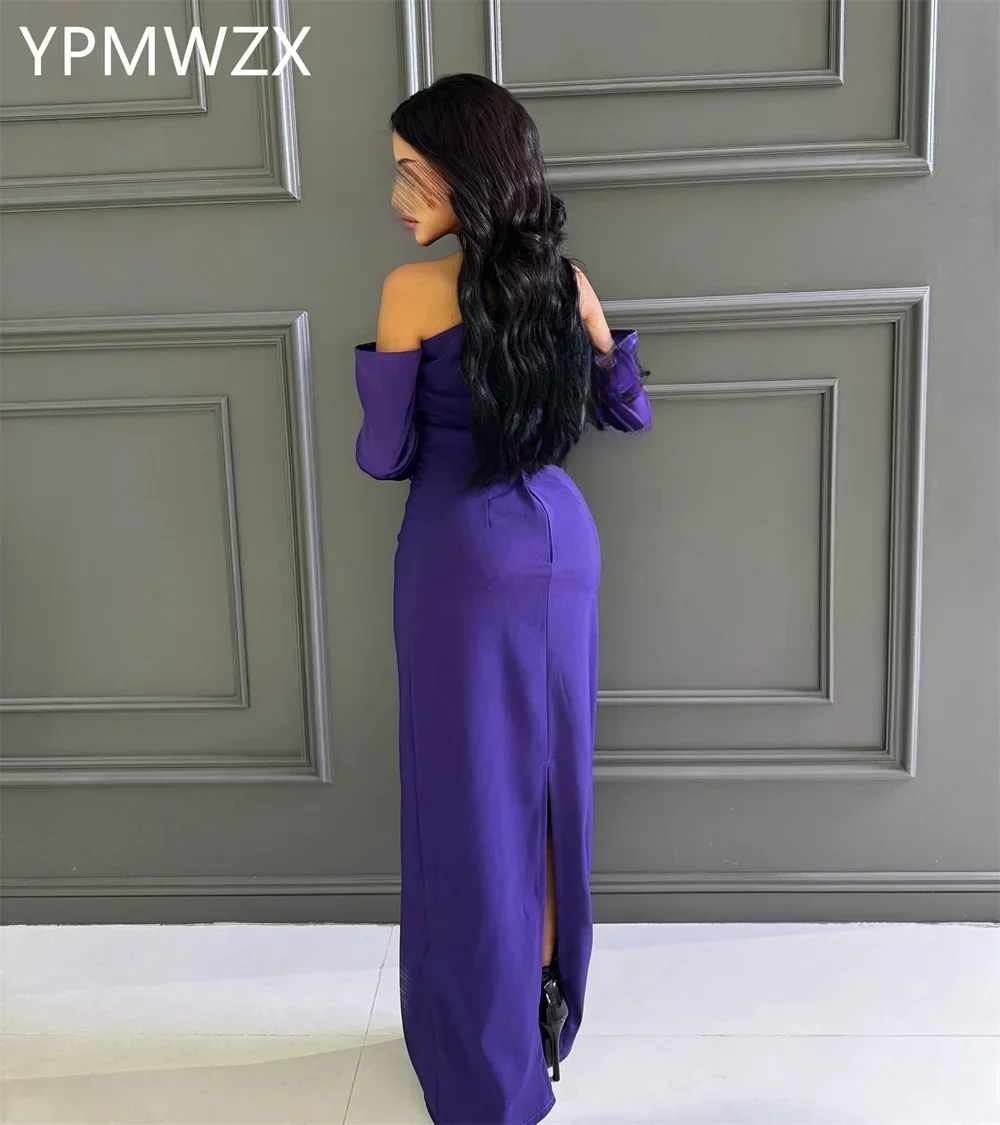 Customized Formal Dress Women Party Occasion Prom Gown YPMWZX Off-the-shoulder Column Floor Length Skirts Fold Bespoke Occasion