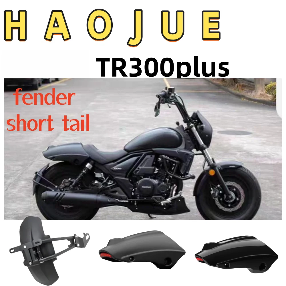 Applicable to Haojue TR300plus Modified Short Tail Rear Mud Tile Accessories Fender with Three-in-One Turn Signal Taillight