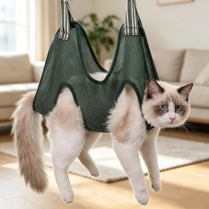 Hamaca para el cuidado de mascotas – Bolsa de sujeción antiarañazos para cortar uñas para perros y gatos pequeños/medianos, eslinga colgante ajustable