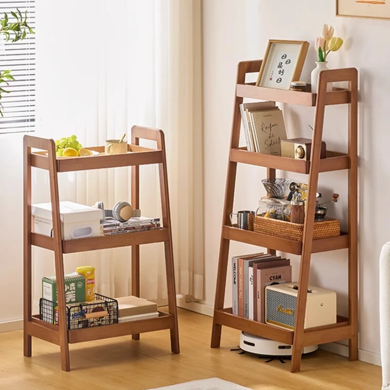 

Standing Trapezoidal Storage Rack Wall Cabinet Multi Lay Living Room Flower Racks Creative Decor Ornaments Bamboo Thicken Shelf