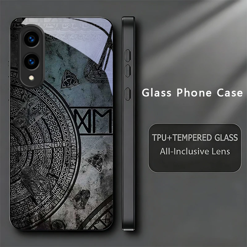 Retro Slate Texture Black Phone Case For Samsung Galaxy S26 Ultra S25 Edge S24 FE S23 Plus S22 S21 S20 S22 24 Glass Back Cover