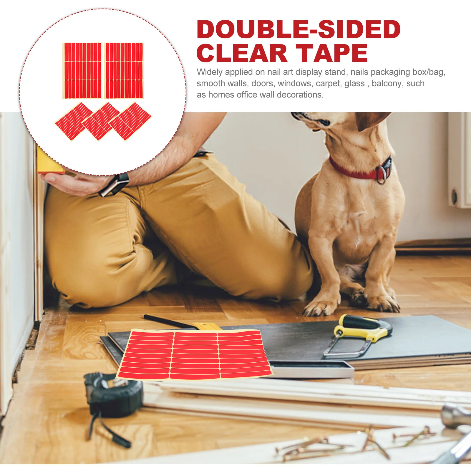 5 أوراق شريط عرض أظافر شفاف مزدوج الجوانب، شريط لاصق قوي لفن الأظافر للاستخدام المنزلي في صالونات التجميل #1