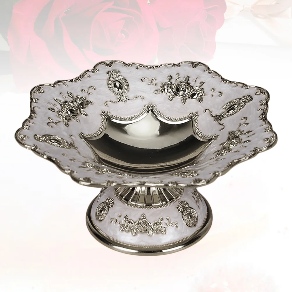 

Fruit Plate 18Cm European Style Metal Snack Tray For Dessert Cupcake Cake Pastry Candy Chocolate Serving Dish Storage Rack