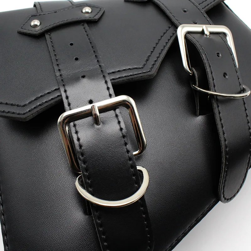 Universal Motorcycle Side Saddle Bags PU Leather SwingArm Tool Bag Water Bottle Holder Cafe Racer Luggage Bag For Cruiser Custom