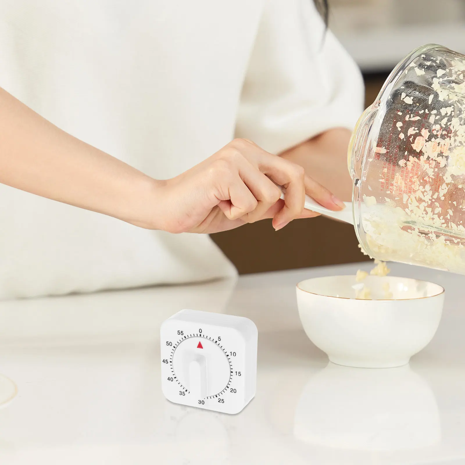 Mechanical Kitchen Timer Square 60 Minute Loud Timer Manual Timing for Cooking Classroom Home Timers for Classroom