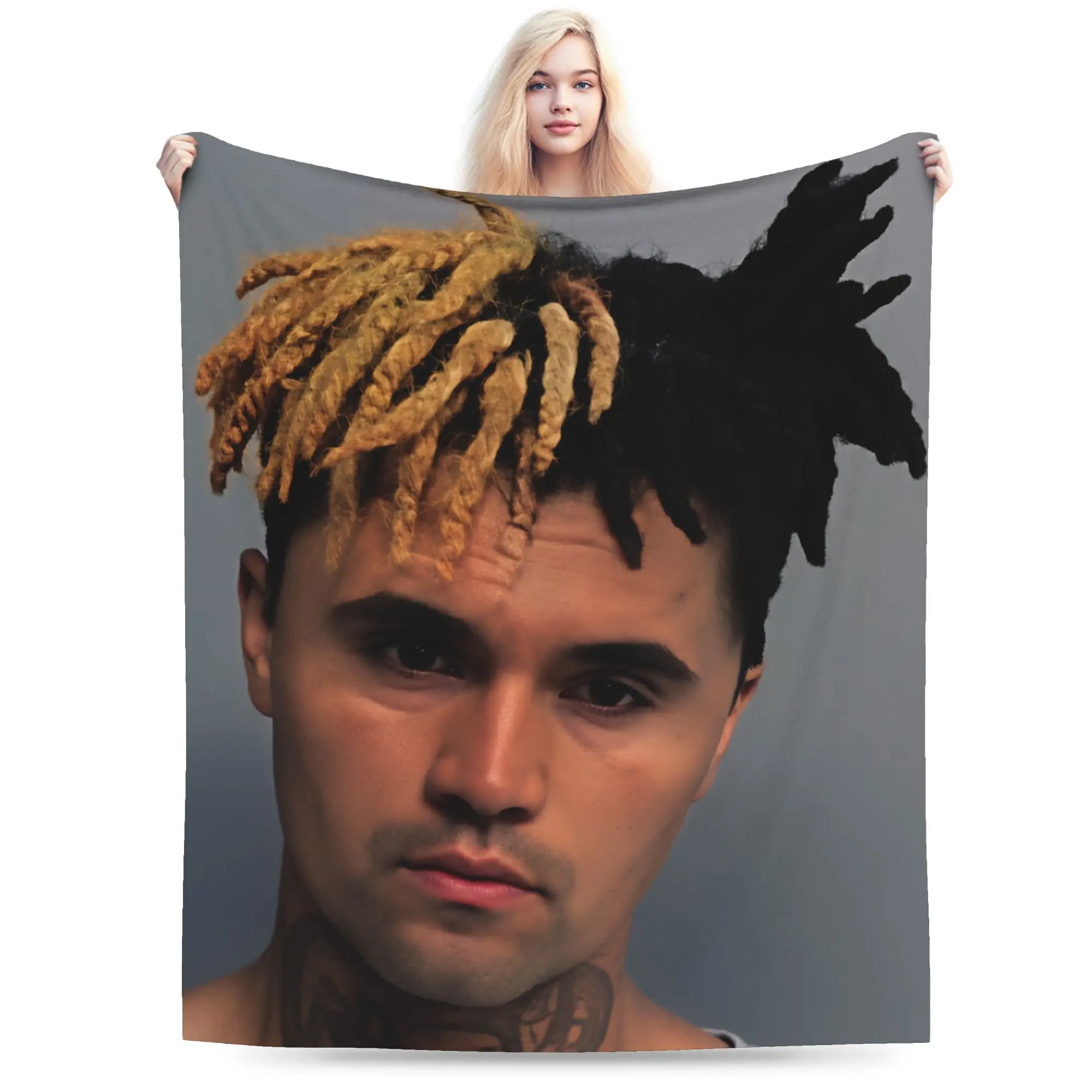 Warm Blanket Picnic Funny Meme Charlie Kirk With Dreadlocks On His Head Bedding Throws Novelty  Bedspread For Home Decor