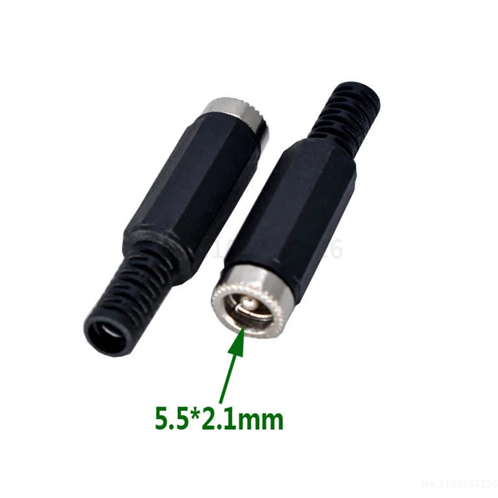 DC 5.5 × 2.1 mm power plug hexagonal DC solder-type socket DC 5.5 mm × 2.5 mm solder-type female connector (1 pcs)