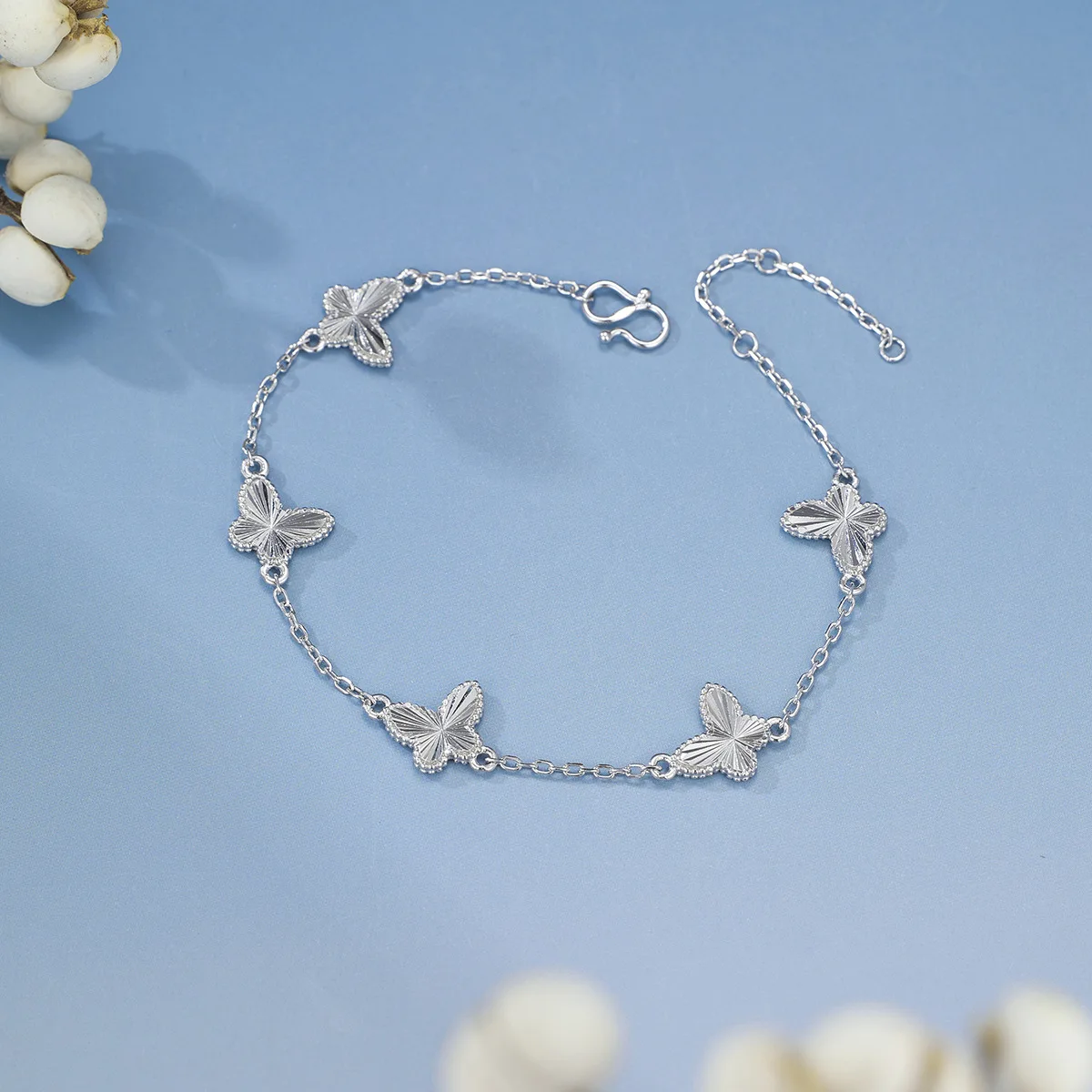 S925 Sterling Silver Gold Plated Butterfly Dream Bracelet Women Fashion Floral Filigree Insect Charm Light Luxury Jewelry Gift