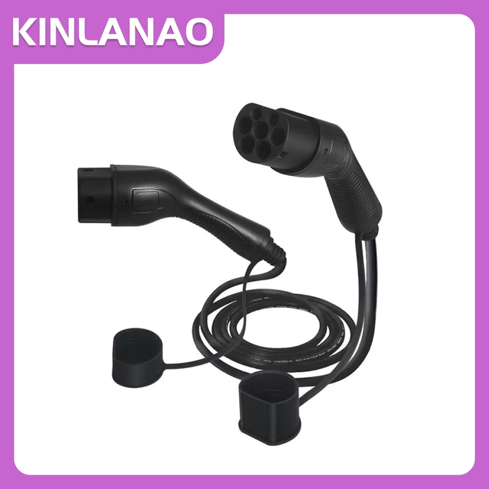 KINLANAO EV Charger Cable 7kw 11kw 22kw IEC62196 16A 32a type 2 ev charging cable