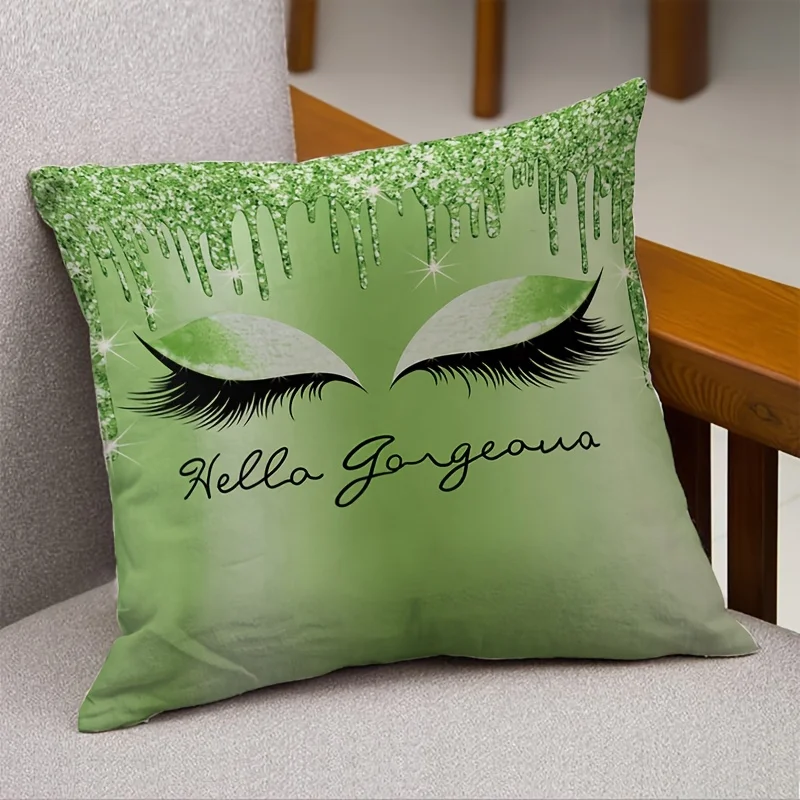 Bohemian Style Eye Lash Pattern Decorative Pillow Cover, Wedding Home Room Sofa Party Decoration Single-side Printed No Insert