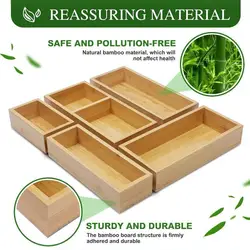 Bamboo desktop storage box, simple wooden office stationery storage box, multi-purpose drawer storage box