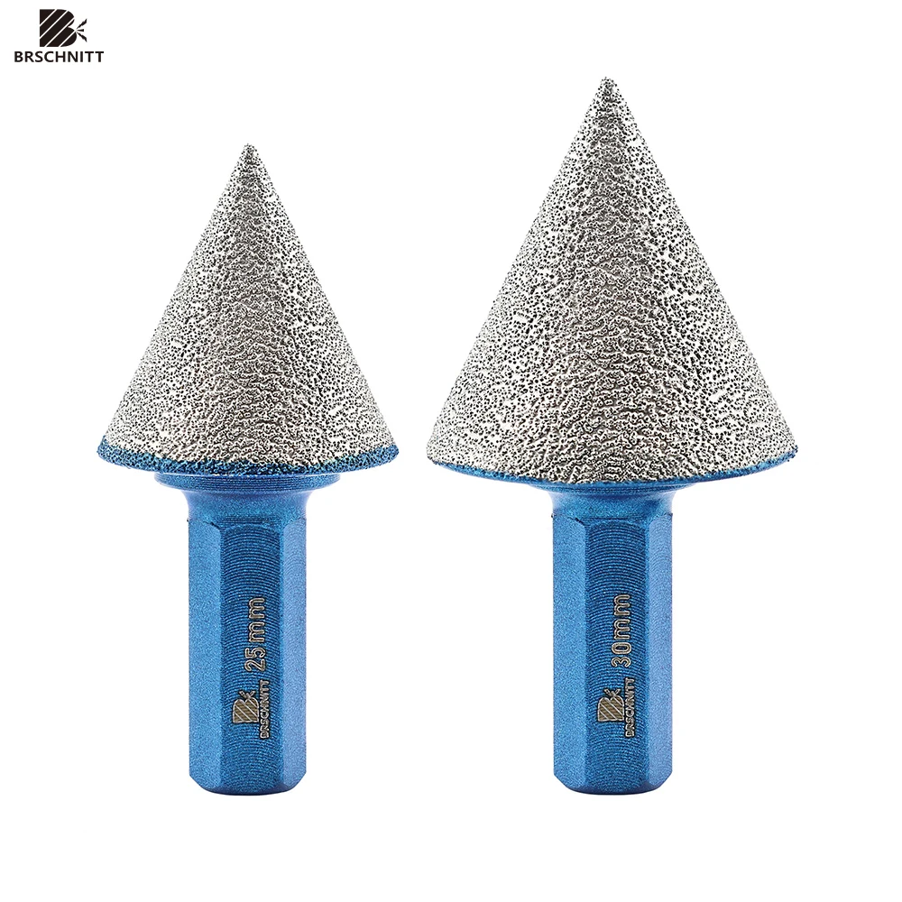 BRSCHNITT 1pc Diamond Chamfer Bit For Tile Ceramics HEX Shank Chamfer Ream Grind Edges Existing Holes Milling Chamfer Bit