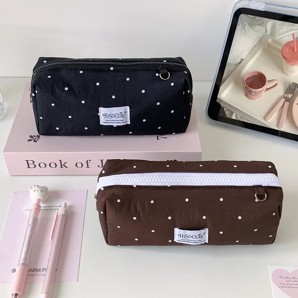 Estojo de Lápis Simples e Moderno de Cor Sólida com Grande Capacidade para Estudantes, Material Escolar, Organizador de Mesa para Meninas, Bolsa para Canetas, Estojo Infantil
