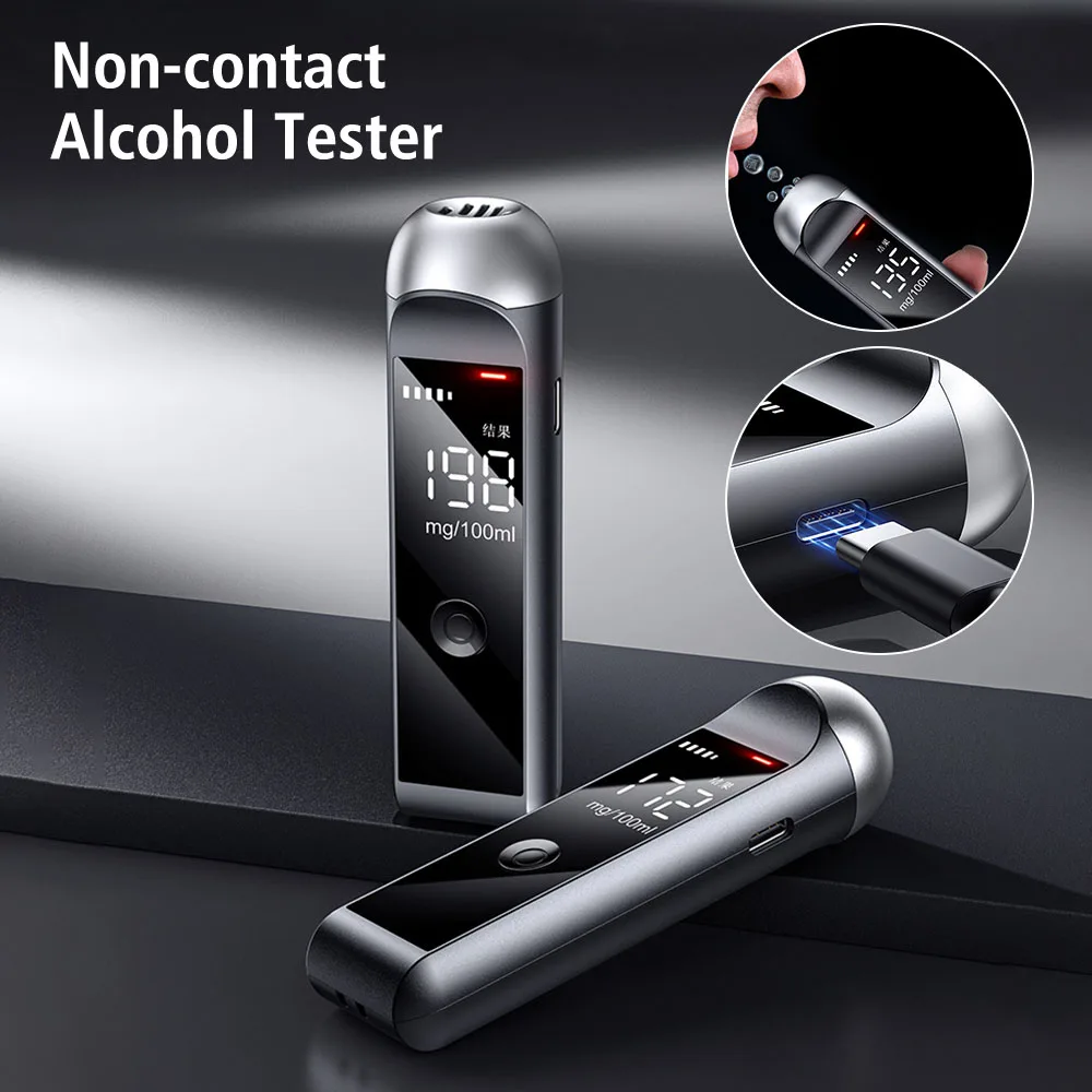 Digital LCD Display Alcohol Tester Breathalyzer 0-200mg/100ml Police Alcotester Portable With Buzzer Warning Alcohol Detector