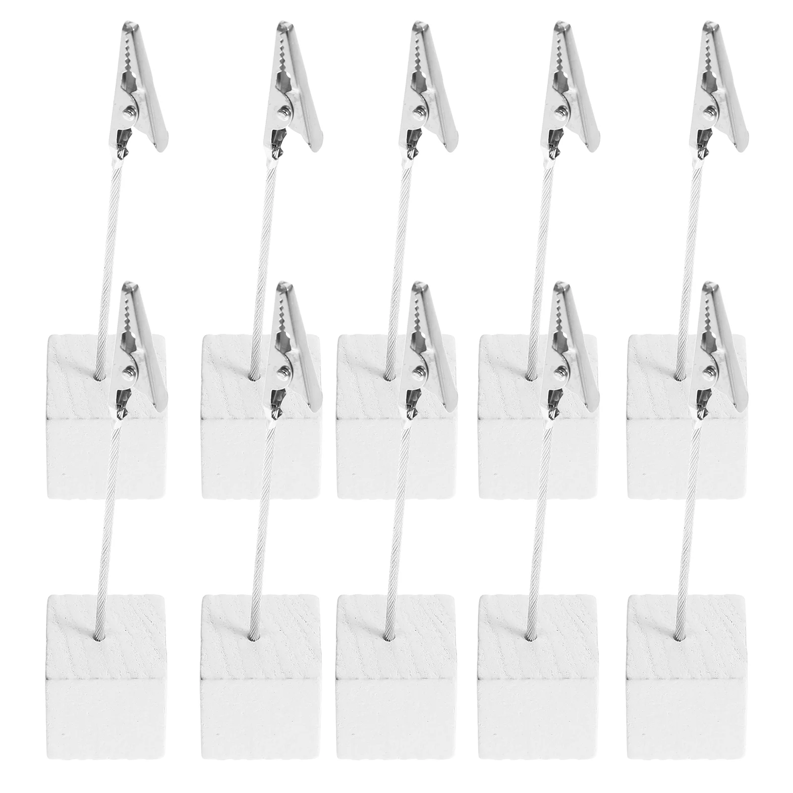 NUOLUX-Soporte de fotos para notas, Base de cubo de 10 piezas, Clip para notas de papel (blanco)