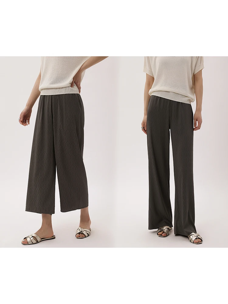 

Широкие брюки Mas&Jm из смесового шелка, не требующие особого ухода, для прогулок, свободного кроя, комфортные, с высокой талией, длинные, прямые штанины